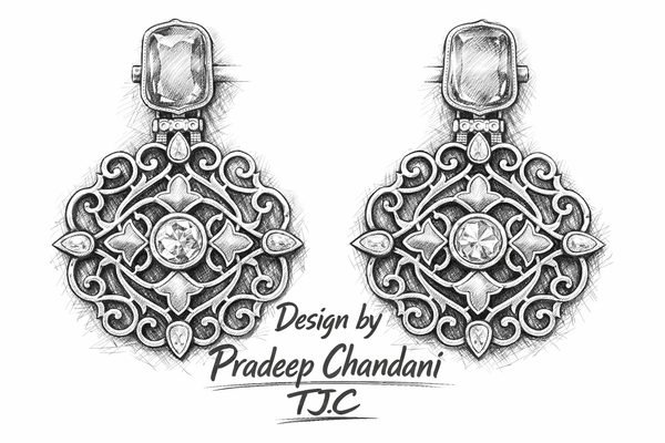 Traditional Lavender Purple Dangler Partywear Premium Quality Earrings in Gold Plated