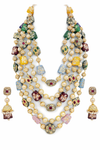 5 Layer Indian Traditional Bollywood Style Tanzor Hand Painted Glass Tumble Geeta Maa Fav. Mala Set