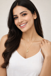 Anti -Tarnish Golden Blossom Sparkle Round Shape Premium Chain Pendant With Gold Plated