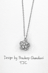 Anti -Tarnish Golden Blossom Sparkle Round Shape Premium Chain Pendant With Gold Plated