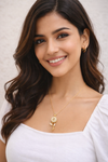 Anti - Tarnish Golden Sunflower Sparkle Stem Premium Chain Pendant with Gold Plated & Trendy Chain Pendant