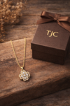 Anti - Tarnish Sparkling Clover Flower ShapePremium Chain Pendant with CZ Accents & Statement Chain Pendant