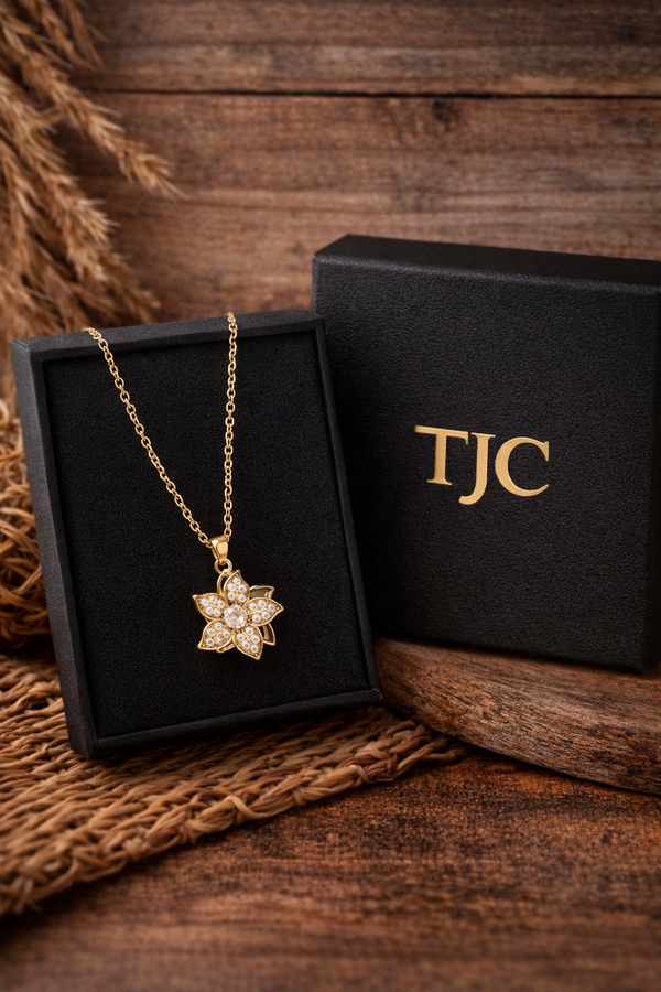 Anti-Tarnish Petal Cluster Shape Premium Chain Pendant &Elegant / Minimal Chain Pendant