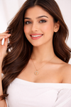 Anti-Tarnish Ivory Pearl Circular Floral Shape Chain Pendant & Premium Quality & Statement Anti - Tarnish Jewelry