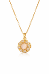 Anti-Tarnish Ivory Pearl Circular Floral Shape Chain Pendant & Premium Quality & Statement Anti - Tarnish Jewelry