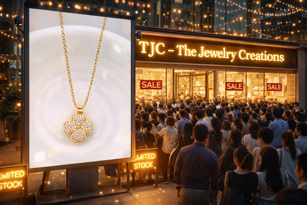 Anti - Tarnish FloralClover Shape PremiumChain Pendant with CZ Accents & Royal Anti- Tarnish Jewelry
