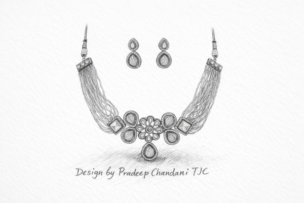 Yellow Jasper Inspired Glass Beads Indian Monalisa Beaded Choker Elegant Necklace (7 - Layer Mala) & Statement Premium Mala Necklace