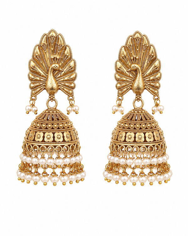 Premium Quality | Artificial Stone | Brass |Jhumki Earrings |
