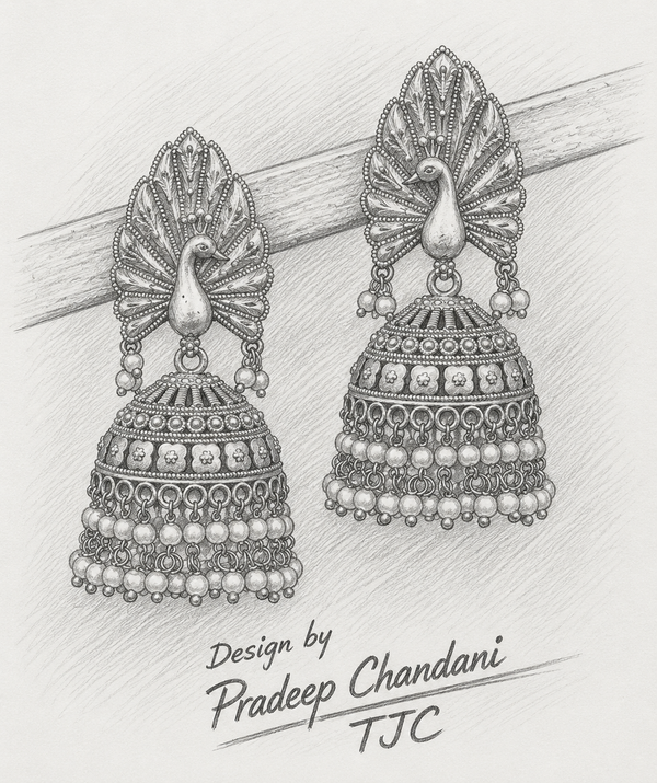 Premium Quality | Artificial Stone | Brass |Jhumki Earrings |