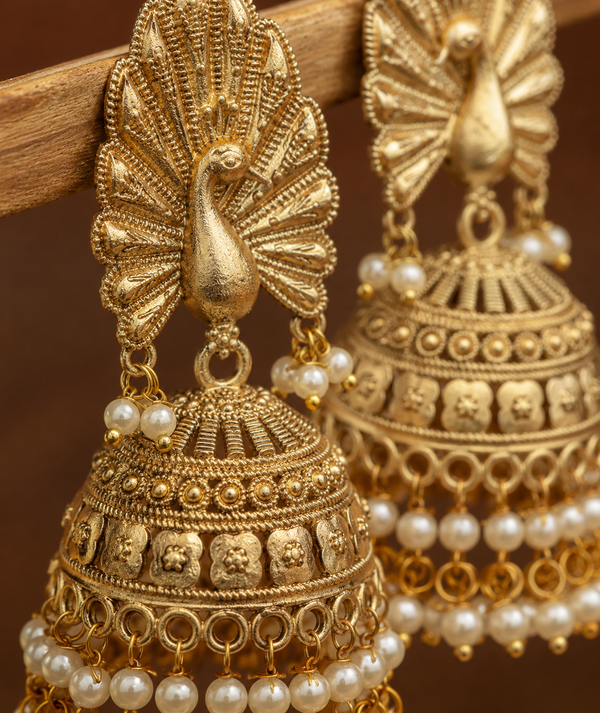 Premium Quality | Artificial Stone | Brass |Jhumki Earrings |