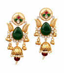 Premium Quality | Artificial Stone | Jhumki Earrings | Green Color |