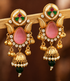 Premium Quality | Artificial Stone | Jhumki Earrings | Pink Color |