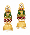 Premium Quality | Jhumki Earrings | Glossy Finish | Green Color |