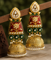 Premium Quality | Jhumki Earrings | Glossy Finish | Red Color |
