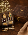 Premium Quality | Dangle Earrings | Artificial Stone | Red Color|