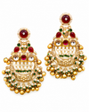 Premium Quality | Dangle Earrings | Gold Plated | Red Color |