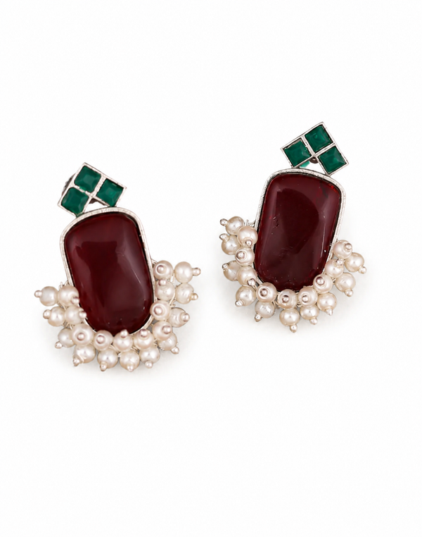 Premium Quality | Oxidized Silver | Studs Earrings |