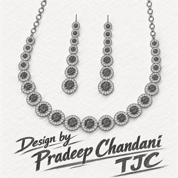 Premium Quality | AD Solitaire Choker Set | Dangler Earrings | Hot Pink Color |