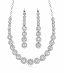 Premium Quality | AD Solitaire Choker Set | Dangler Earrings | White Color |