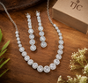 Premium Quality | AD Solitaire Choker Set | Dangler Earrings | White Color |