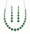 Premium Quality | AD Solitaire Choker Set | Dangler Earrings | Green Color |
