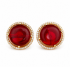 Premium Quality | Studs Earrings| Red Color | Artificial Stone |