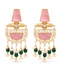 PremiumQuality | Dangler Earrings |Brass | Pink Color |