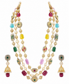 Premium Quality | Tanzor 3 line | Brass Beads Mala | Multi Color | Handmade Jewelry |