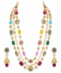 Premium Quality | Tanzor 3 line | Brass Beads Mala | Multi Color | Handmade Jewelry |