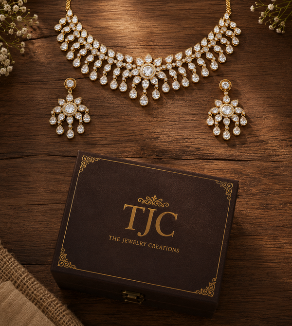 Premium Quality | Moissanite Tiyani Kundan | Choker Set | Handmade Jewelry |
