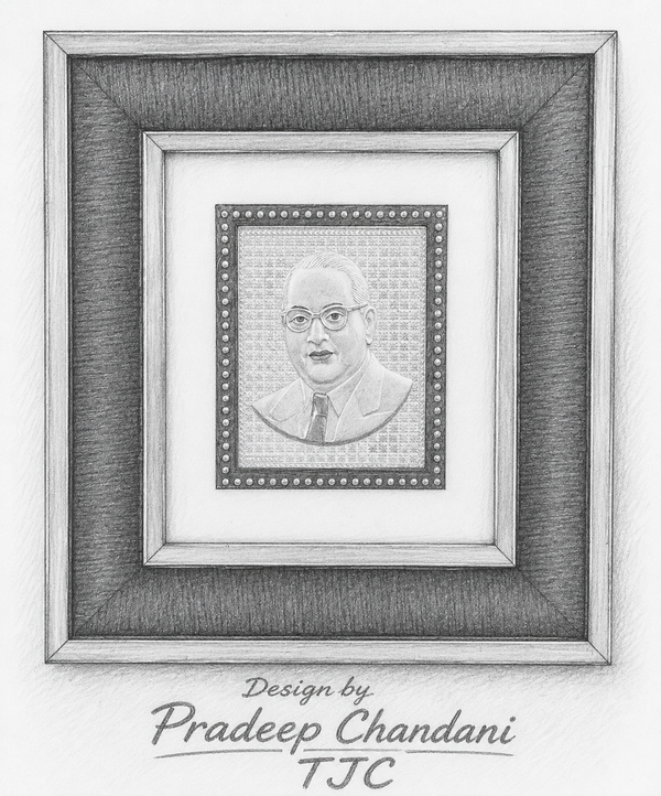 Handmade 925 Silver Plated | Dr. B.R Ambedkar Wall Frame | Cultural Heritage |