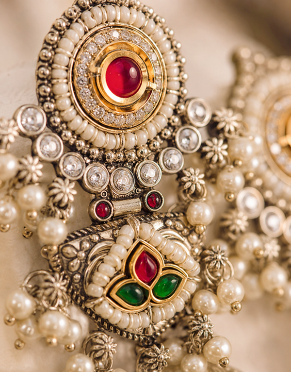Premium Quality | Jhumki Earrings | Silver Plated |