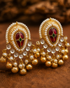 Premium Quality | Studs Earrings | White Pearls | Brass |
