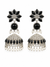 Silver Plated | Reshma Jhumki Earrings | Black Color |