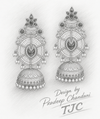 Silver Plated | Jhumka Earrings | Handmade Earrings | Red Color |