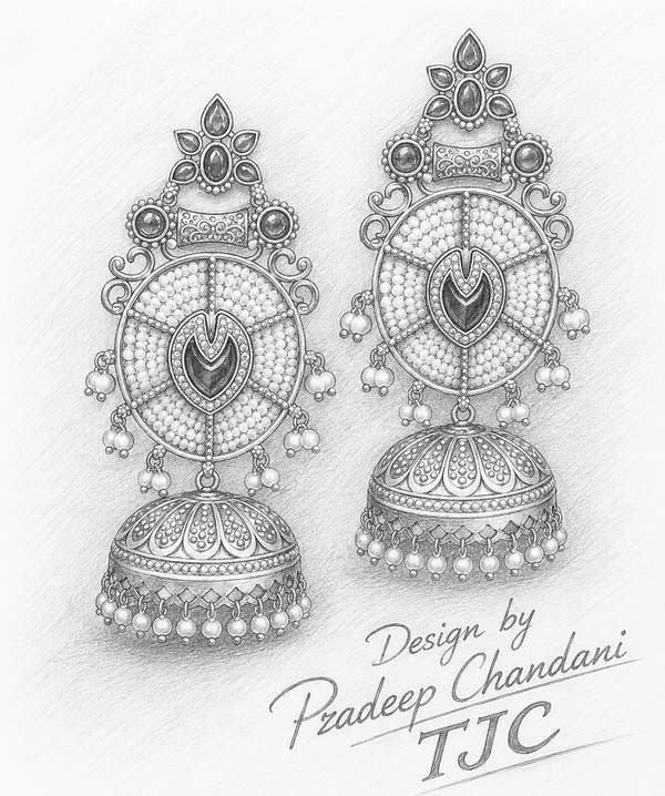 Silver Plated | Jhumka Earrings | Handmade Earrings | Green Color |