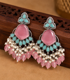 Premium Quality | Yukta Dangler Earrings | Pink Color |