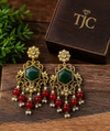 Premium Quality | Monalisa Stone | Dangler Earrings| Green Color |