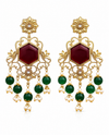 Premium Quality | Monalisa Stone | Dangler Earrings| Red Color |