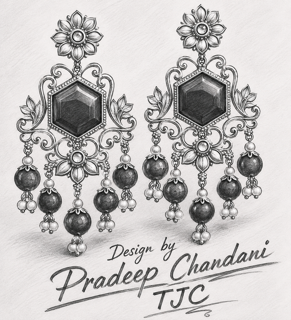 Premium Quality | Monalisa Stone | Dangler Earrings| Red Color |