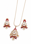 Premium Quality |Italian Meenakari | Moissanite Pendant Set | Red Color |