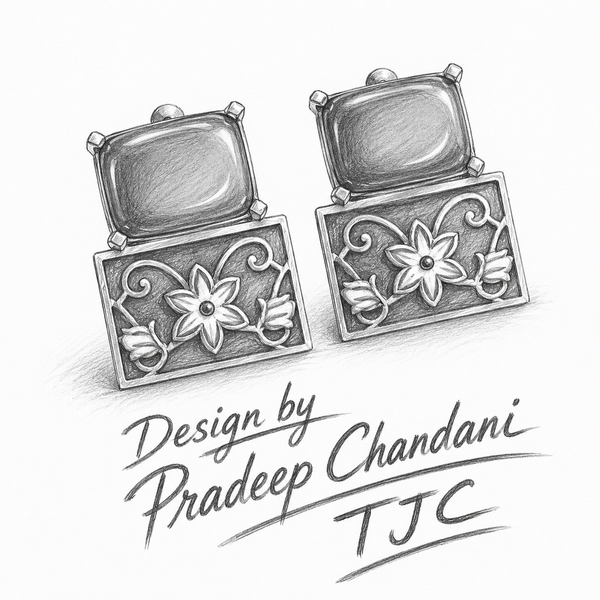 Premium Quality | Studs Earrings | Monalisa Stone | Green Color |