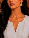 Premium Quality | Studs Earrings | Monalisa Stone | Yellow Color |