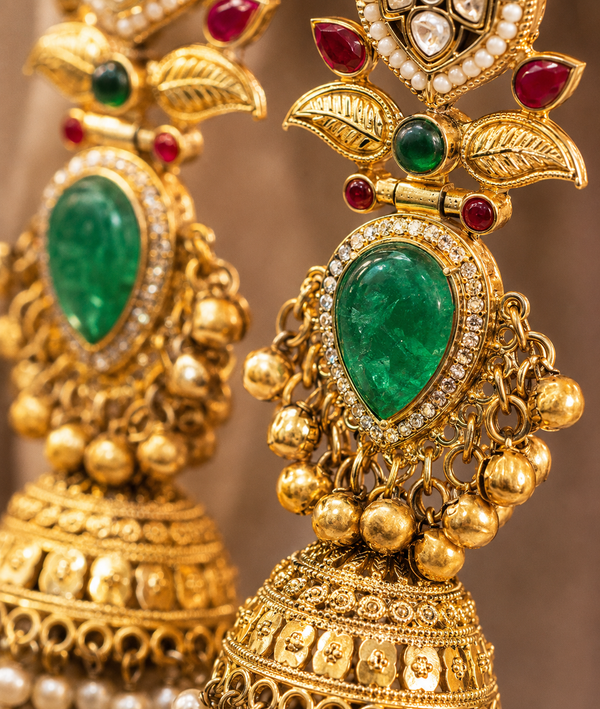 Premium Quality | Brass | Jhumki Earrings | Gold Plated |