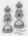 Premium Quality | Jhumki Earrings | White Pearls | Red Color |