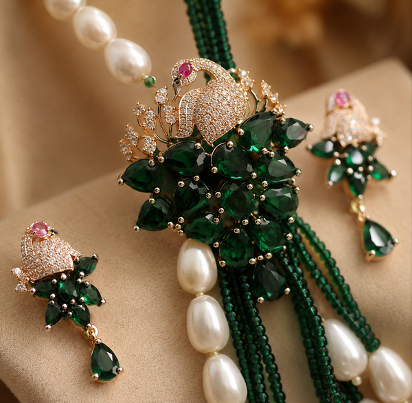 Premium Quality I American Diamond I Necklace Set With Earrings I