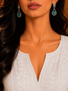 Premium Quality | Monalisa Stone | Earrings | Mint Color |
