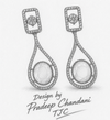 Premium Quality | Monalisa Stone | Earrings | White Color |