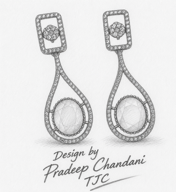 Premium Quality | Monalisa Stone | Earrings | White Color |