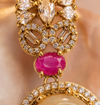 Premium Quality | Monalisa Stone | Earrings| Peach Color |
